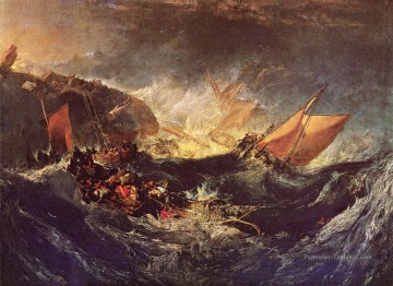 romantique romantisme Tableau Peinture - L’épave d’un navire de transport romantique Turner